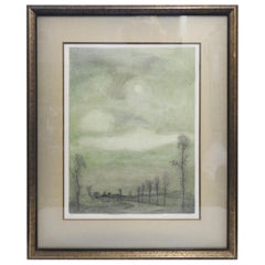 Vintage Tree Scene Watercolor Signed by Lancaster