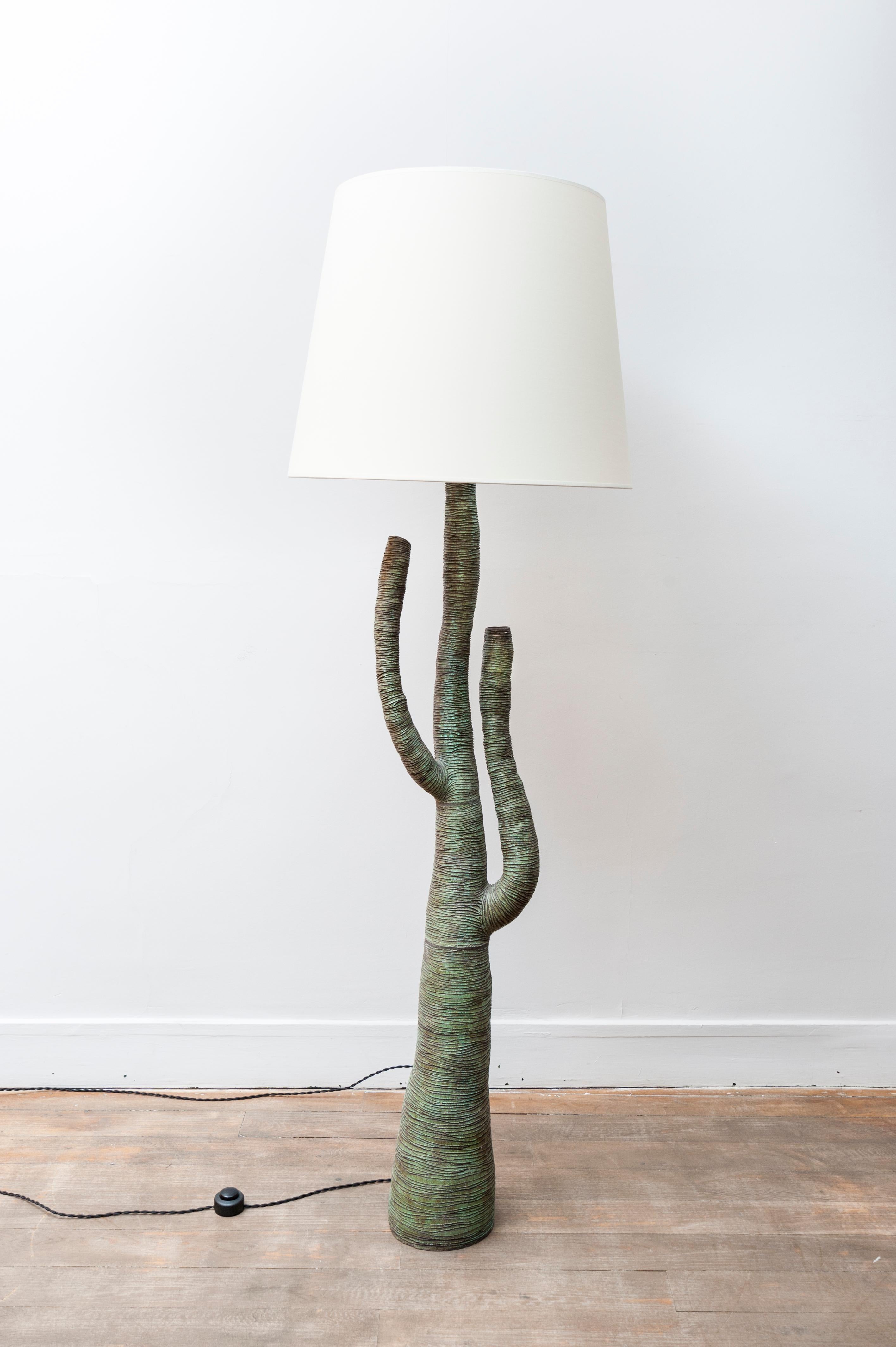 Tree Shape Ceramic Floor Lamp, France, 1970s (Organische Moderne)