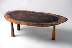 Tree Slice Coffee Table with Conical Legs