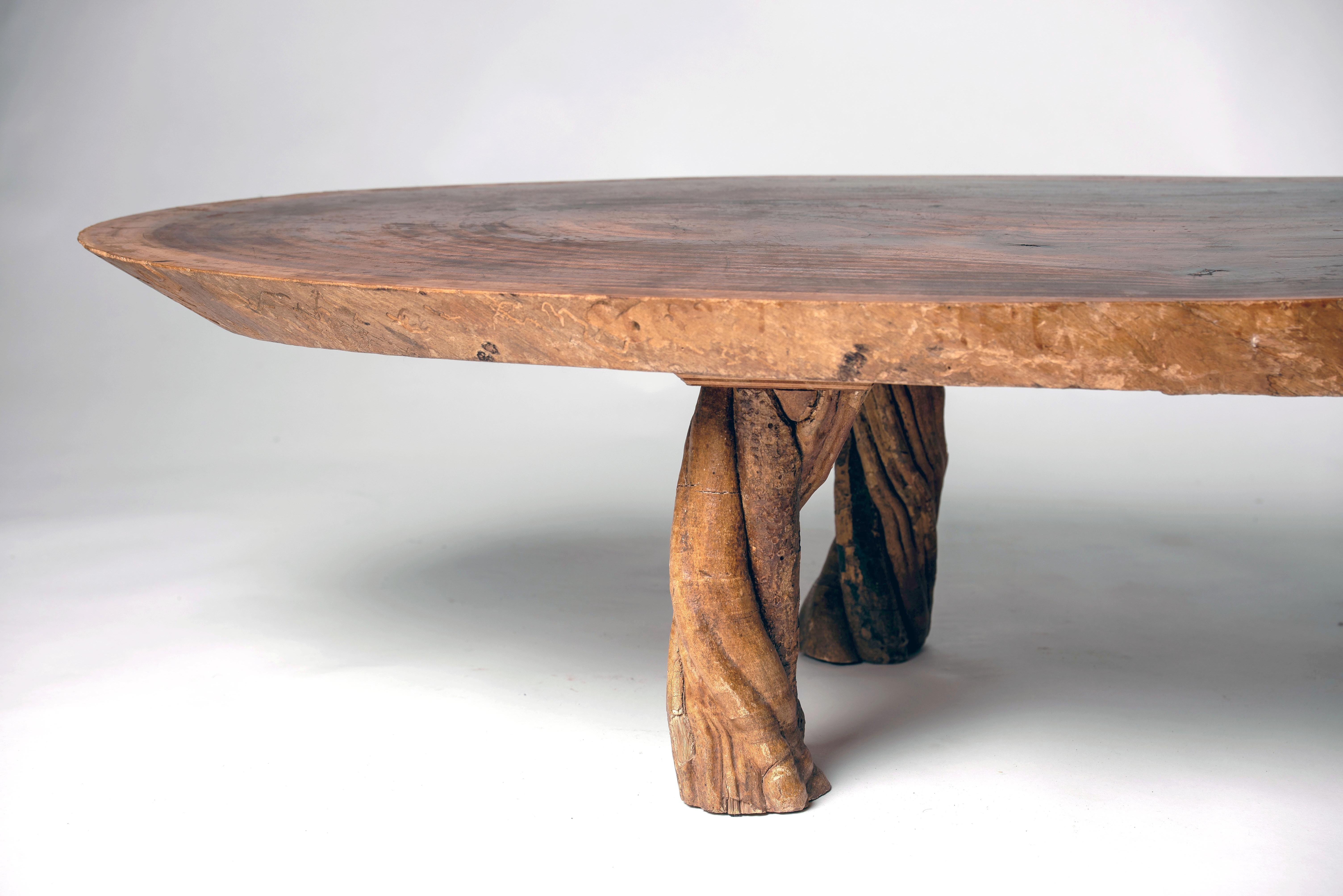 Tree Slice Coffee Table with Feet Made of Liana 1