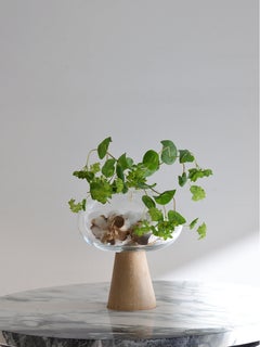 Tree Story Scent Jar, Lead-Free Hand Blown Cystal and Hand-Turned Maple Wood