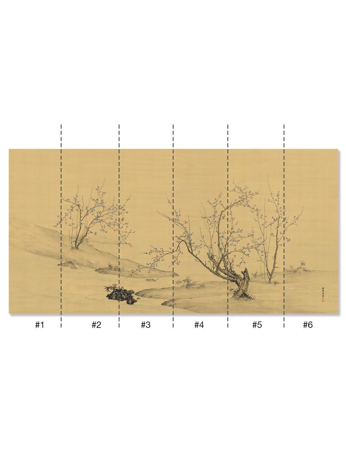 Japonisme Tree Stream Japanese Wallpaper