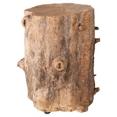 Tree Stump Side Table with Pegs