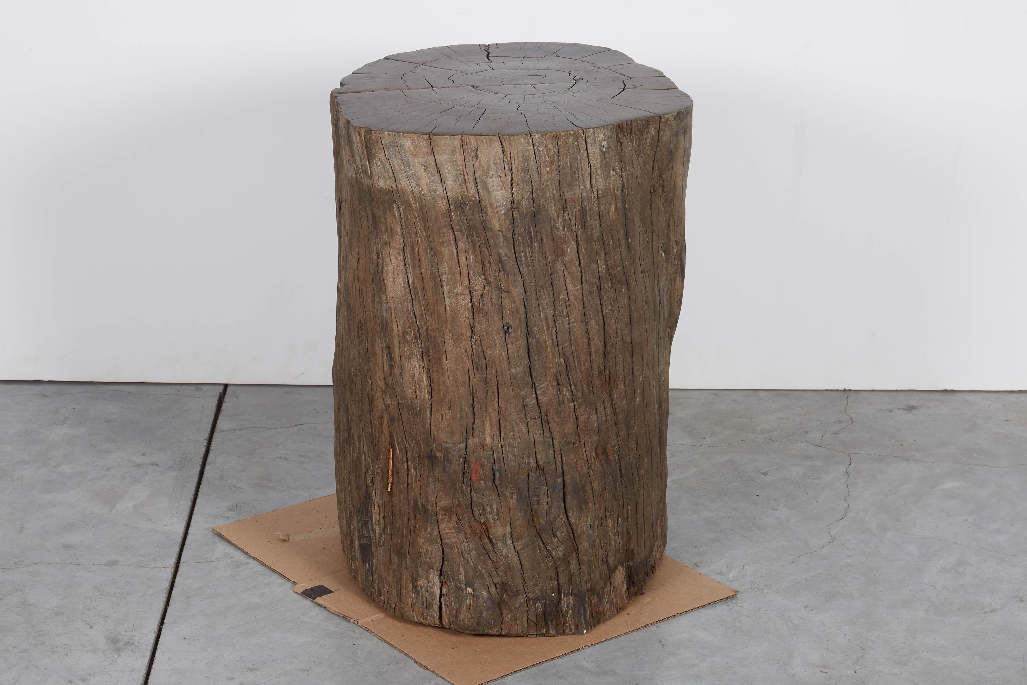 Wood Tree Stump Stool, Side Table