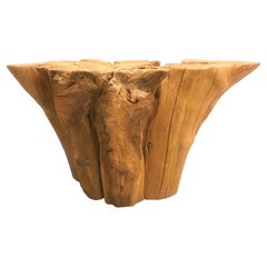 Vintage Tree Trunk Accent Side Table Attributed to Michael Taylor