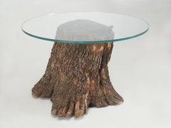 Tree Trunk Center Hall Table or Small Dining Table Made from Wisconsin Cherry.