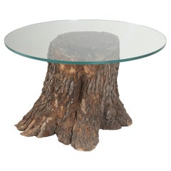 Tree Trunk Center Hall Table or Small Dining Table Made from Wisconsin Cherry.