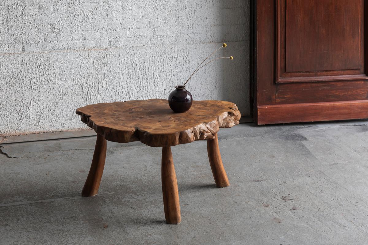 Tree trunk coffee table, France, 1970s 3