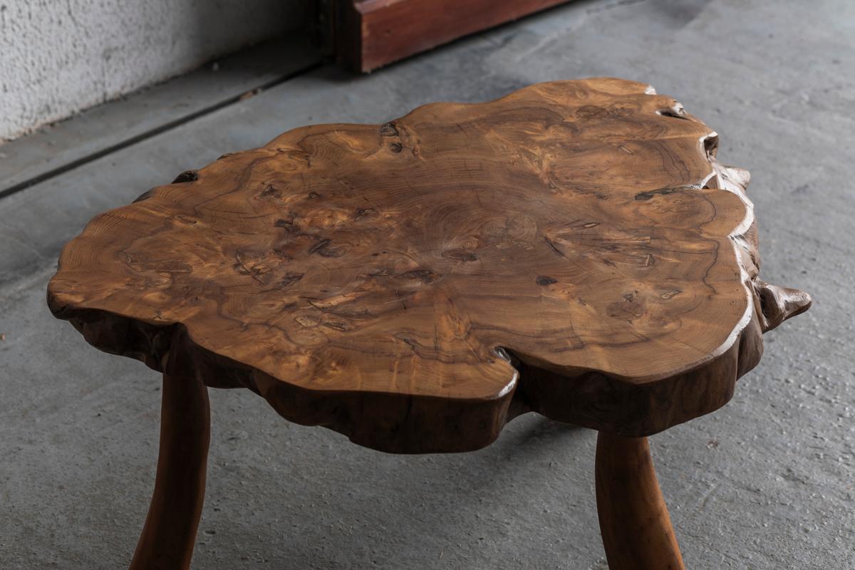 Tree trunk coffee table, France, 1970s 1