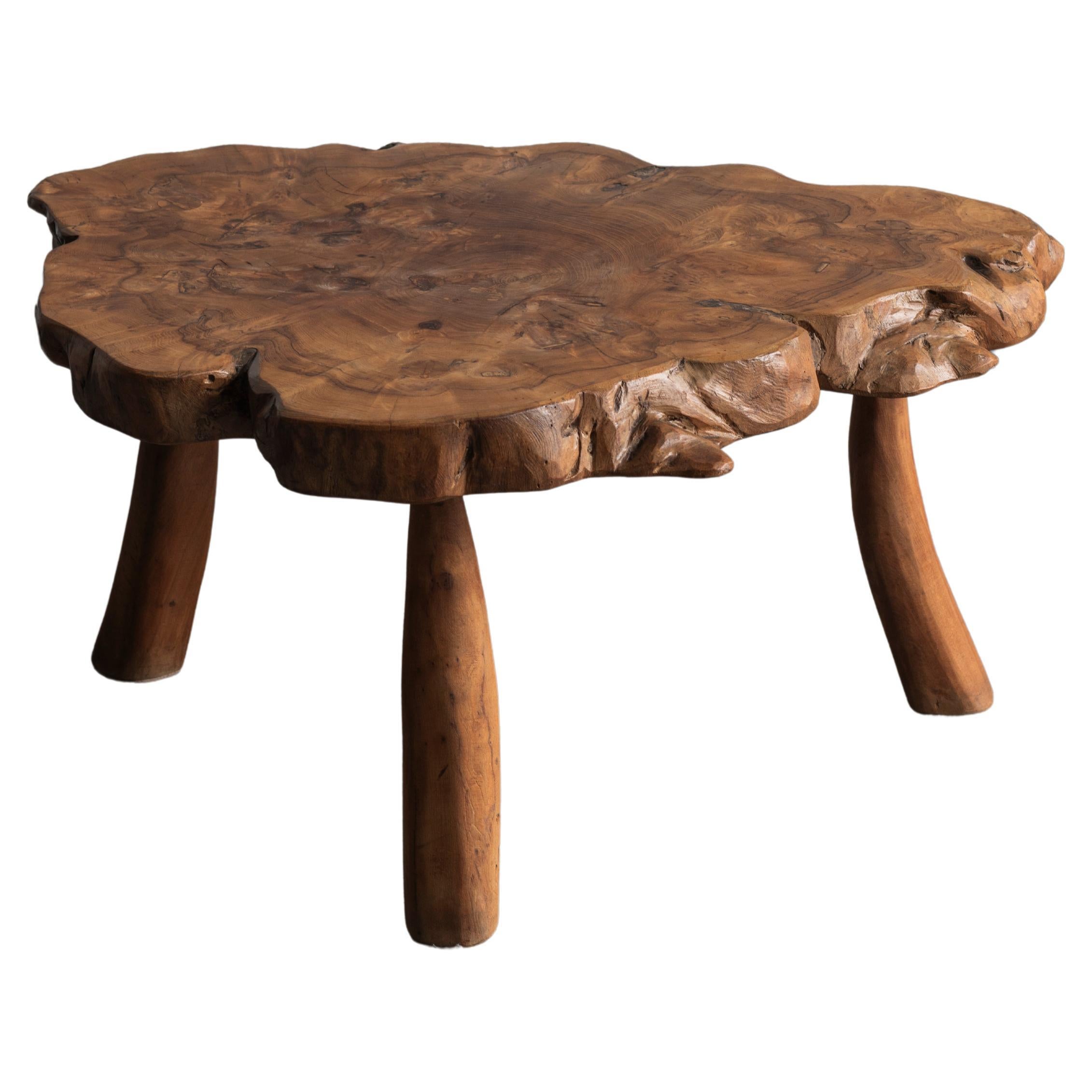 Tree trunk coffee table, France, 1970s