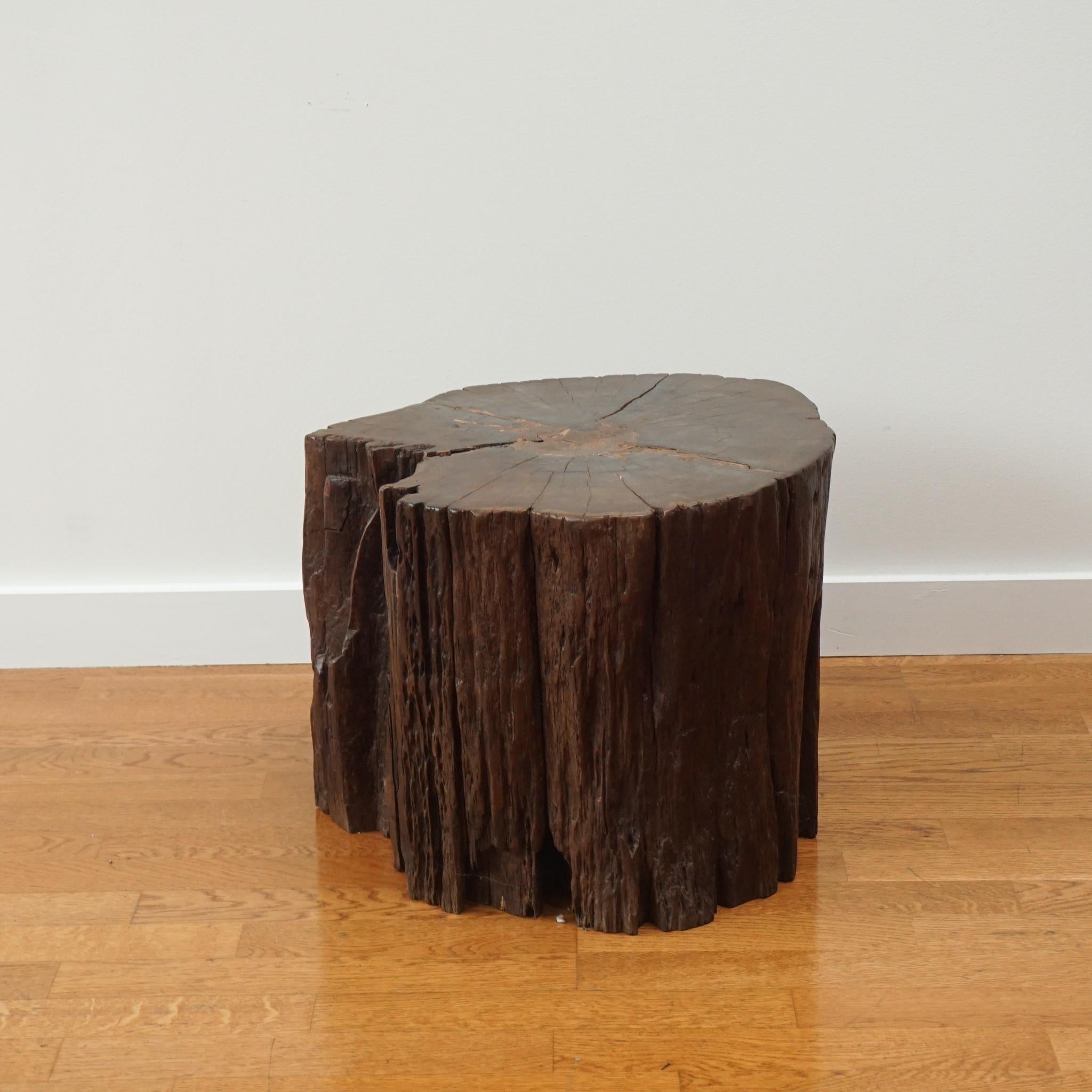 Indonesian Tree Trunk Side Table  For Sale