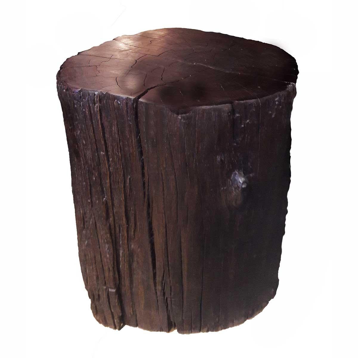 Carved Tree Trunk Side Table