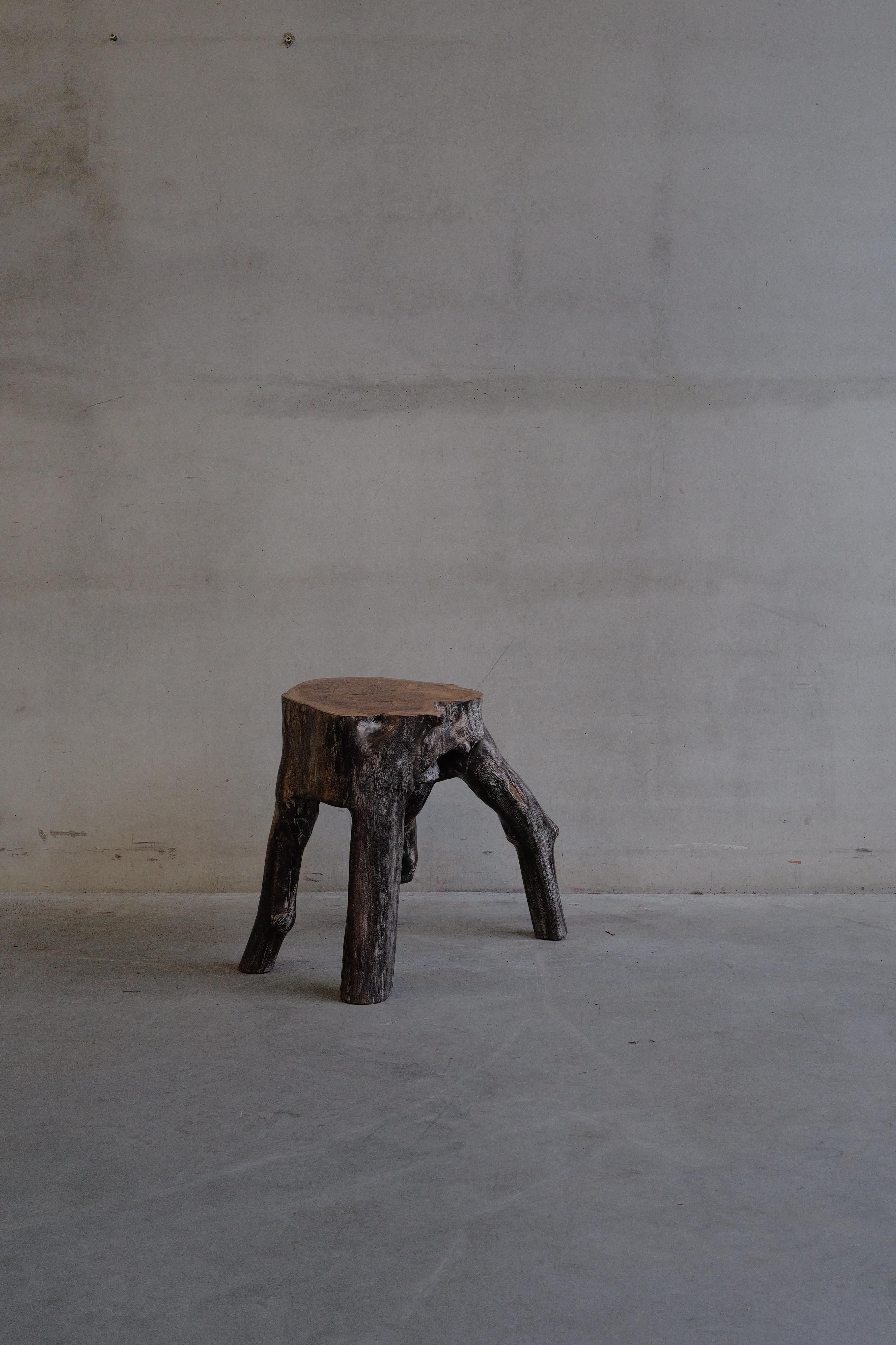 Brutalist Tree trunk stool For Sale