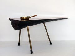 Tree Trunk Table by Carl Auböck, Nutwood with Brass Legs and Rubber Feet