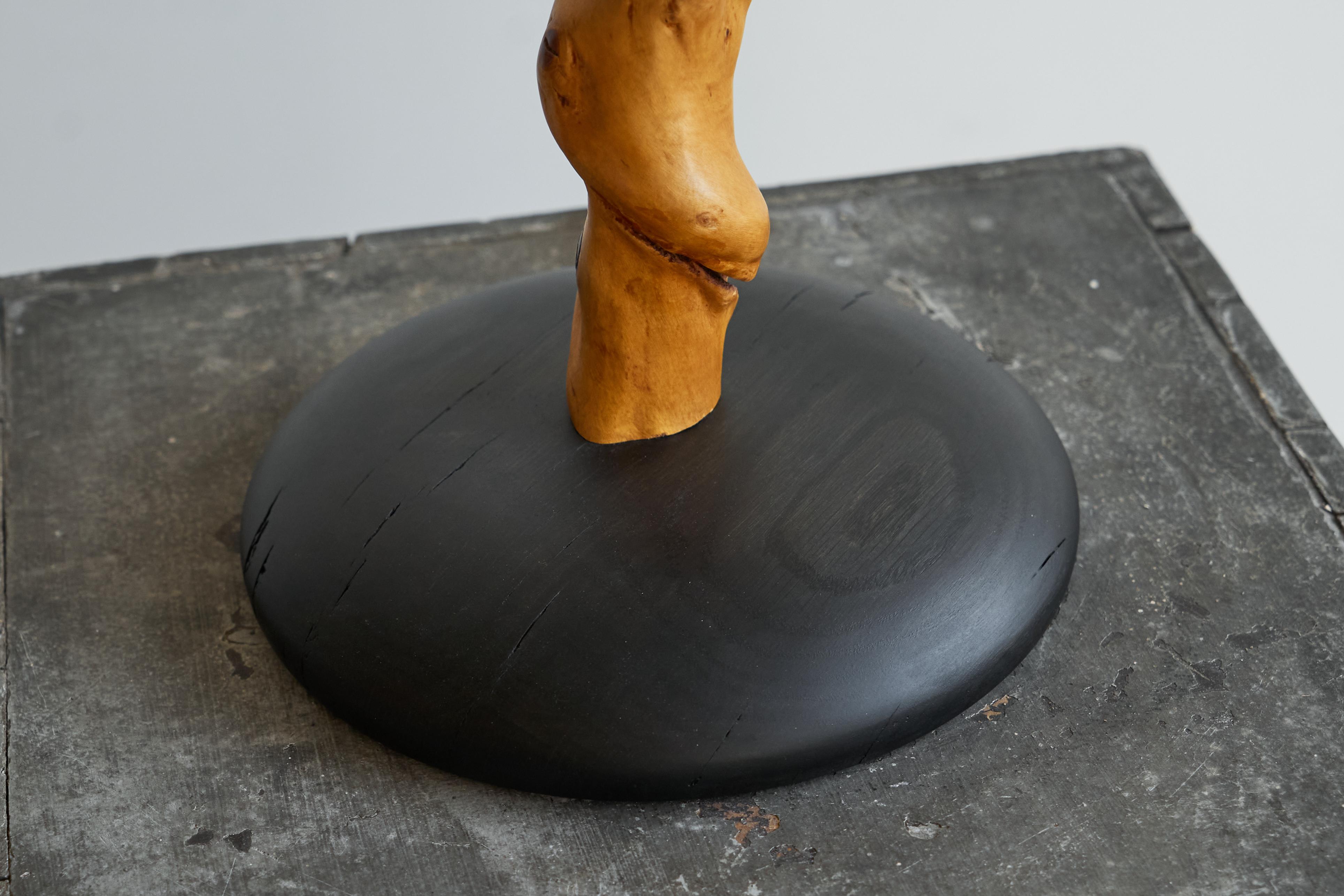 Hand-Crafted Tree Trunk Table Lamp in Acacia and Oak 1950s For Sale