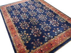 Blue tribal design trees of life Loribaft Rug hand knotted
