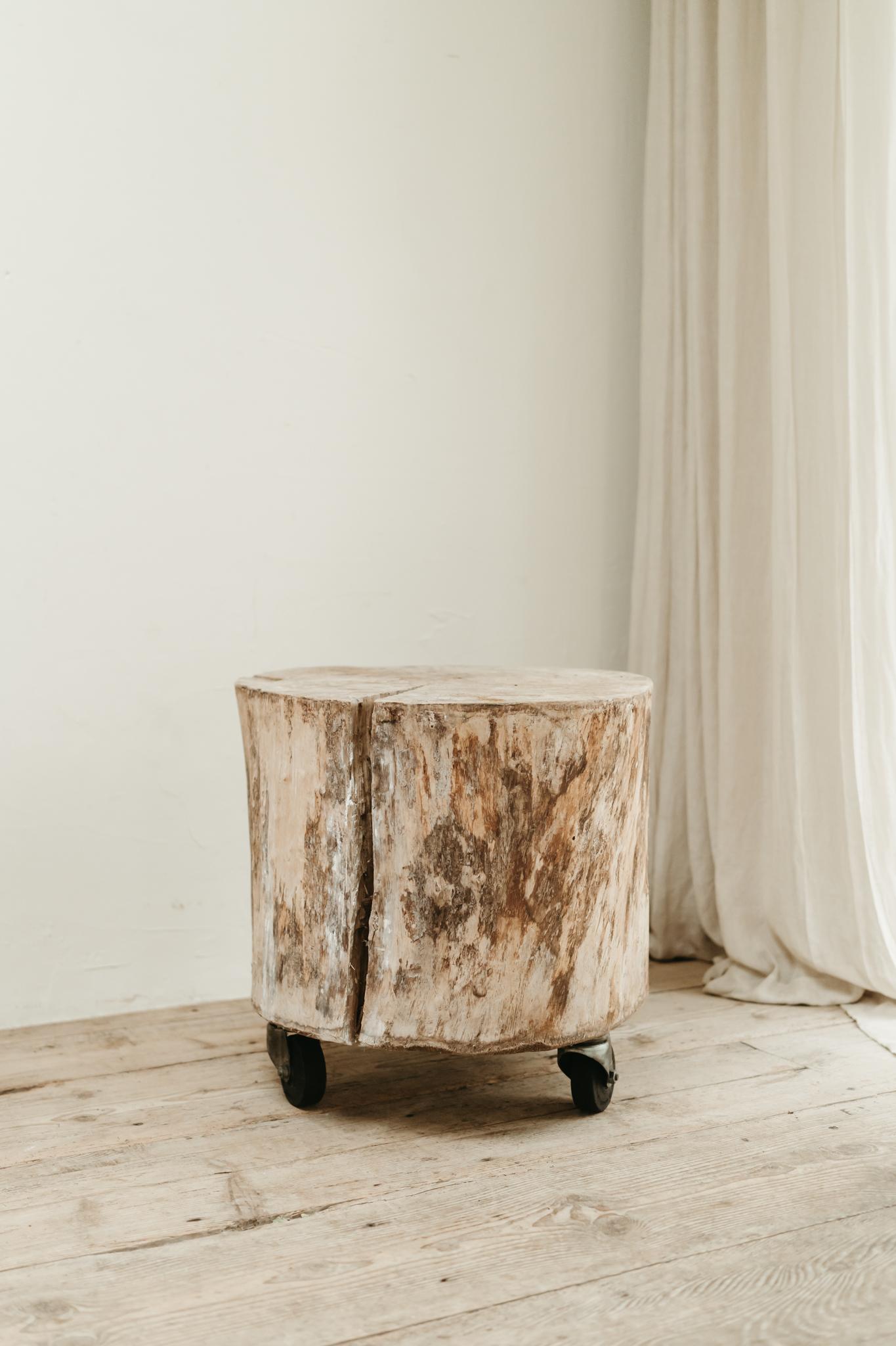 British treetrunk table on wheels ... For Sale