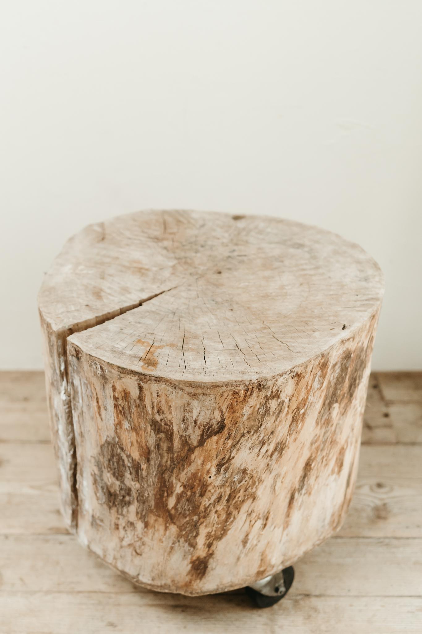 treetrunk table on wheels ... For Sale 1