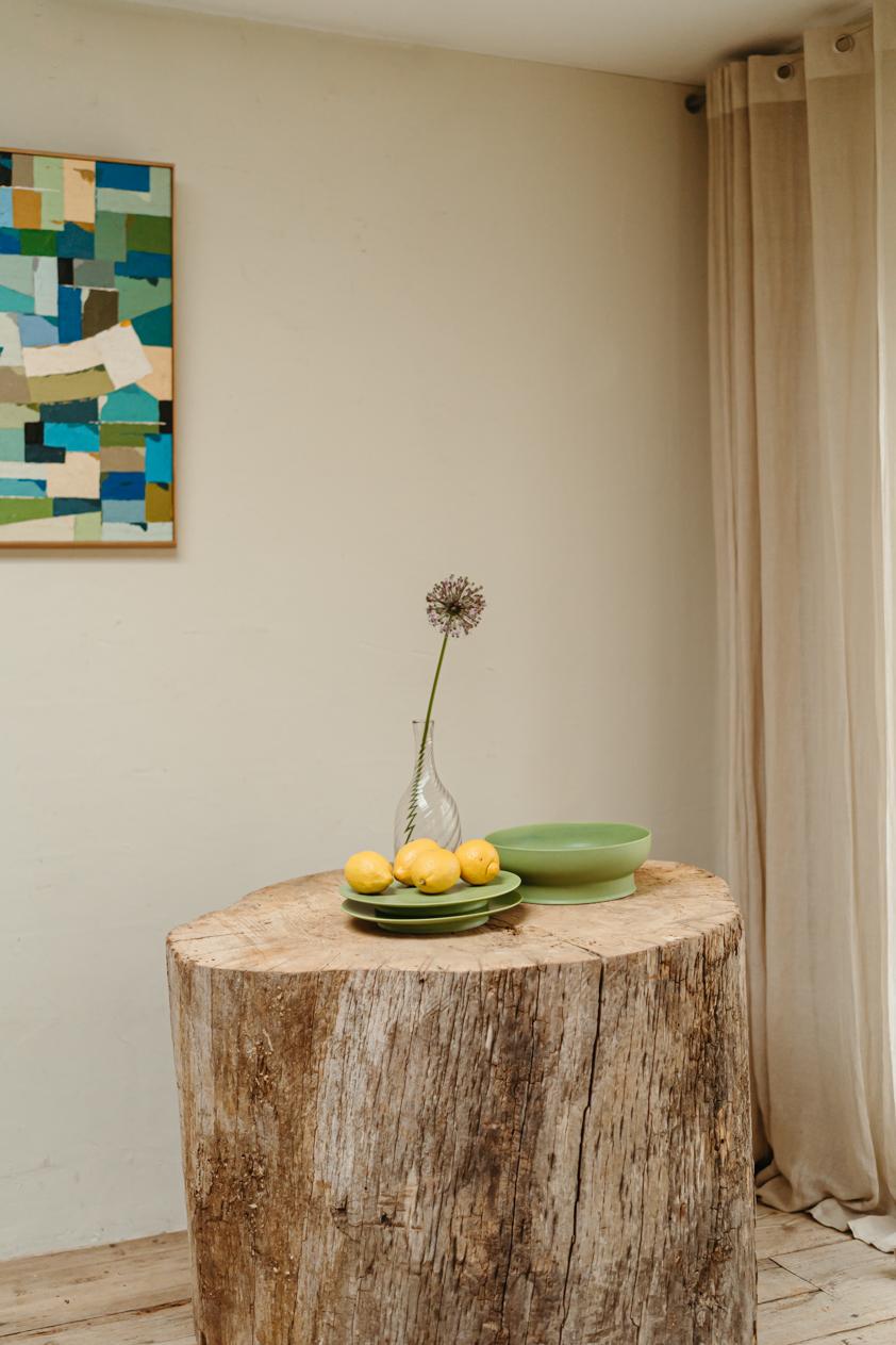 Tree Trunk Table on Wheels For Sale 4