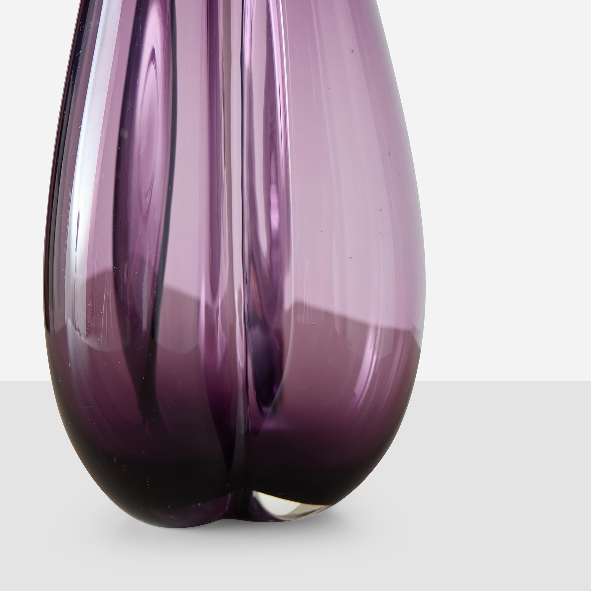 Vase en verre Treflojet par Per Lütken pour Holmegaard en vente 1