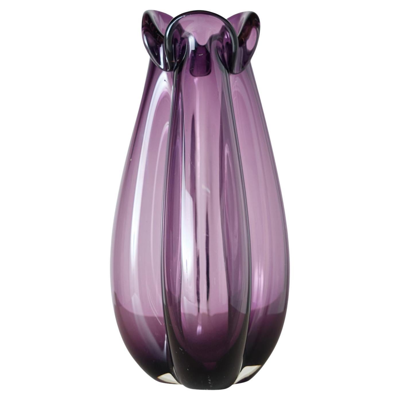 Vase en verre Treflojet par Per Lütken pour Holmegaard en vente