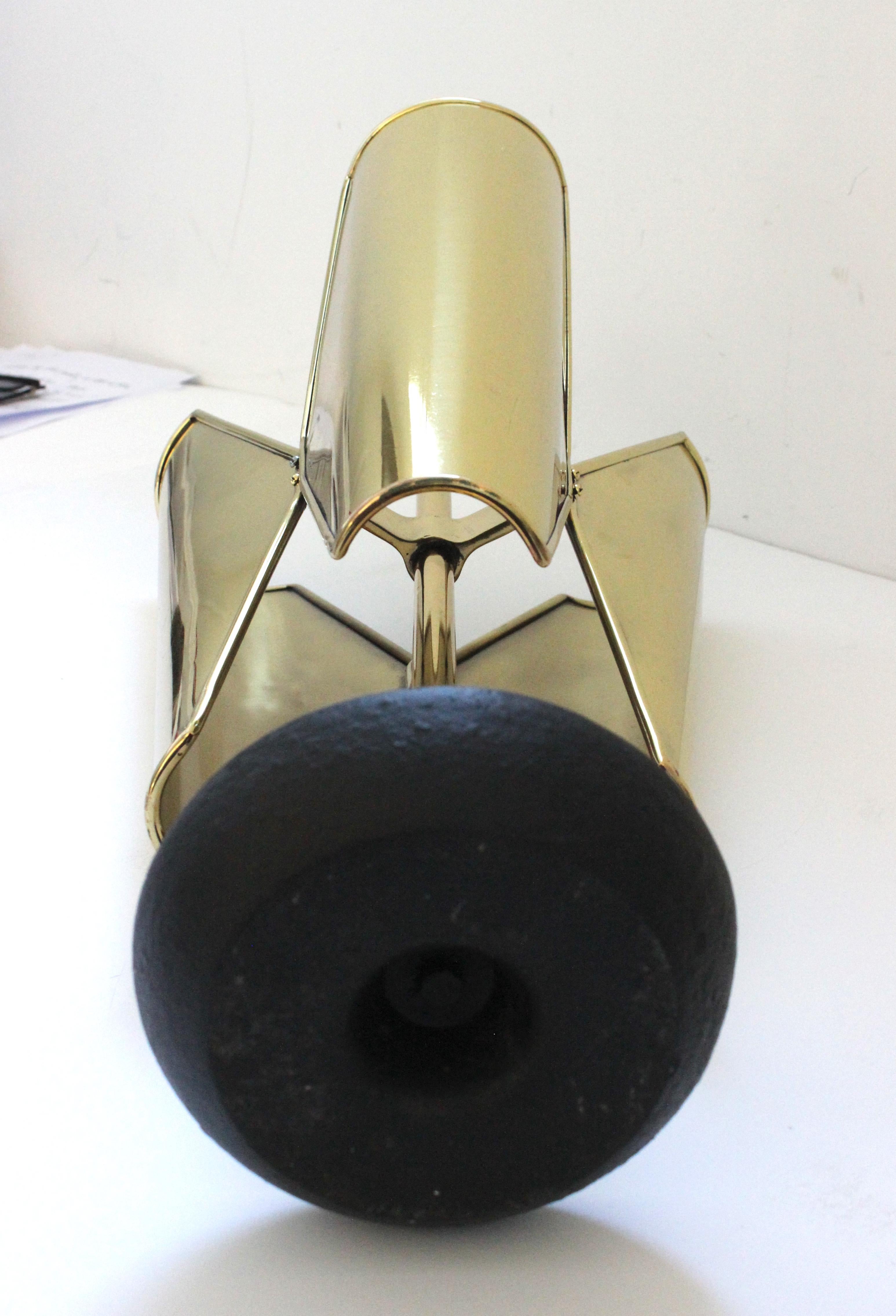 Trefoil Form Brass Umbrella Holder For Sale 3
