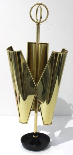 Trefoil Form Brass Umbrella Holder
