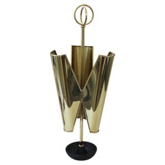 Vintage Trefoil Form Brass Umbrella Holder