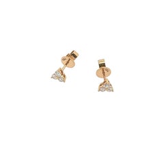 Trefoil Set Diamond Earrings in 18ct Rose Gold