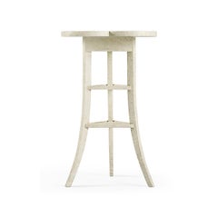 Trefoil Three-Tier Side Table, Whitewash