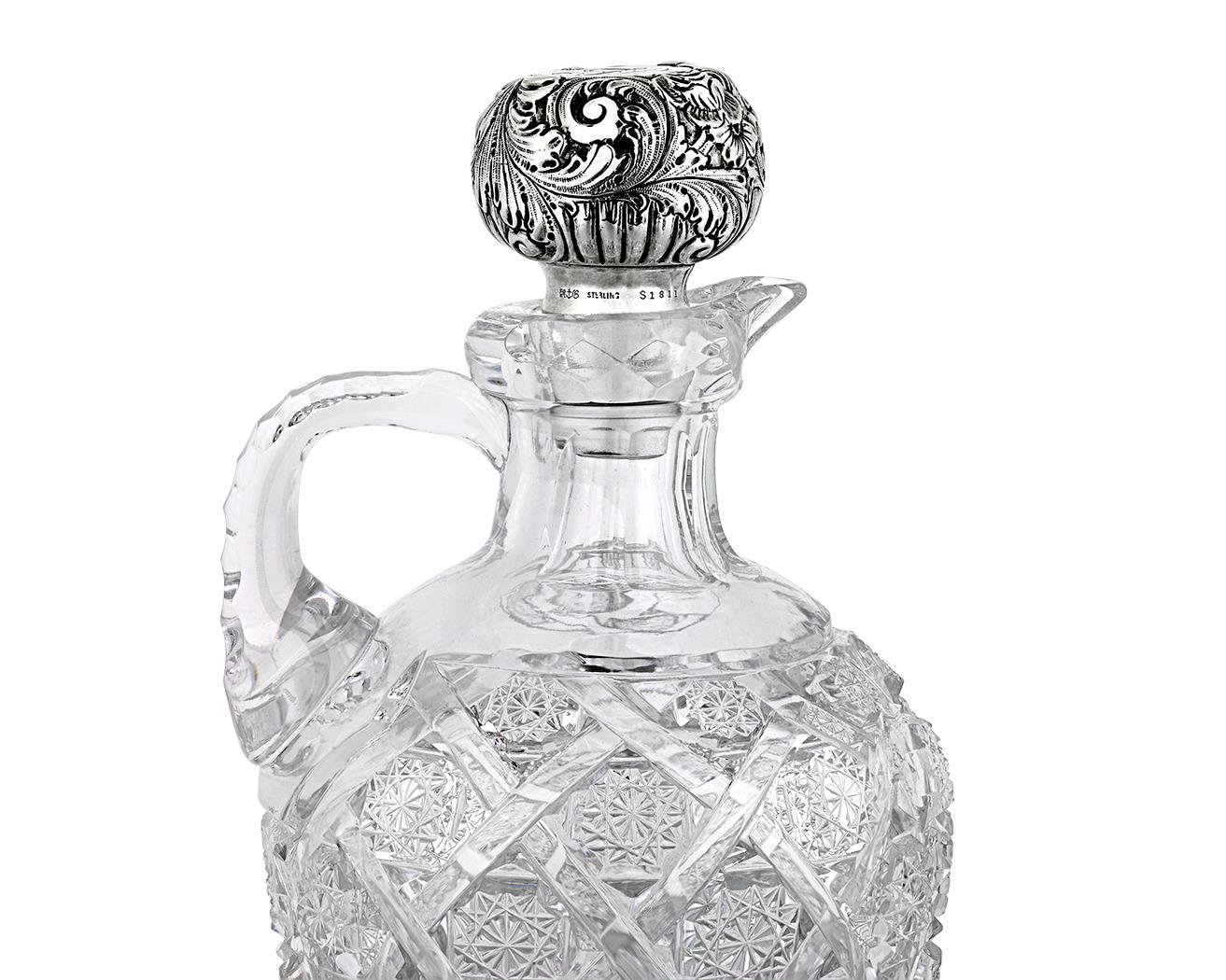 Other Trellis Brilliant Period Cut Glass Whiskey Jug by Egginton & Co.