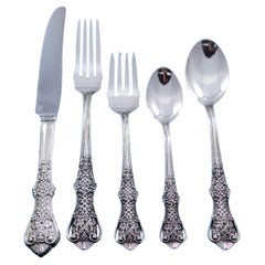 Used Trellis by Vera Wang Sterling Silver Flatware Set Service 30 pcs Dinner Scarce