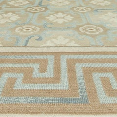 Trellis Modern Rug with Greek Key Border "Aster Tress" by Doris Leslie Blau