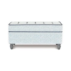 Trellis Print Storage Ottoman