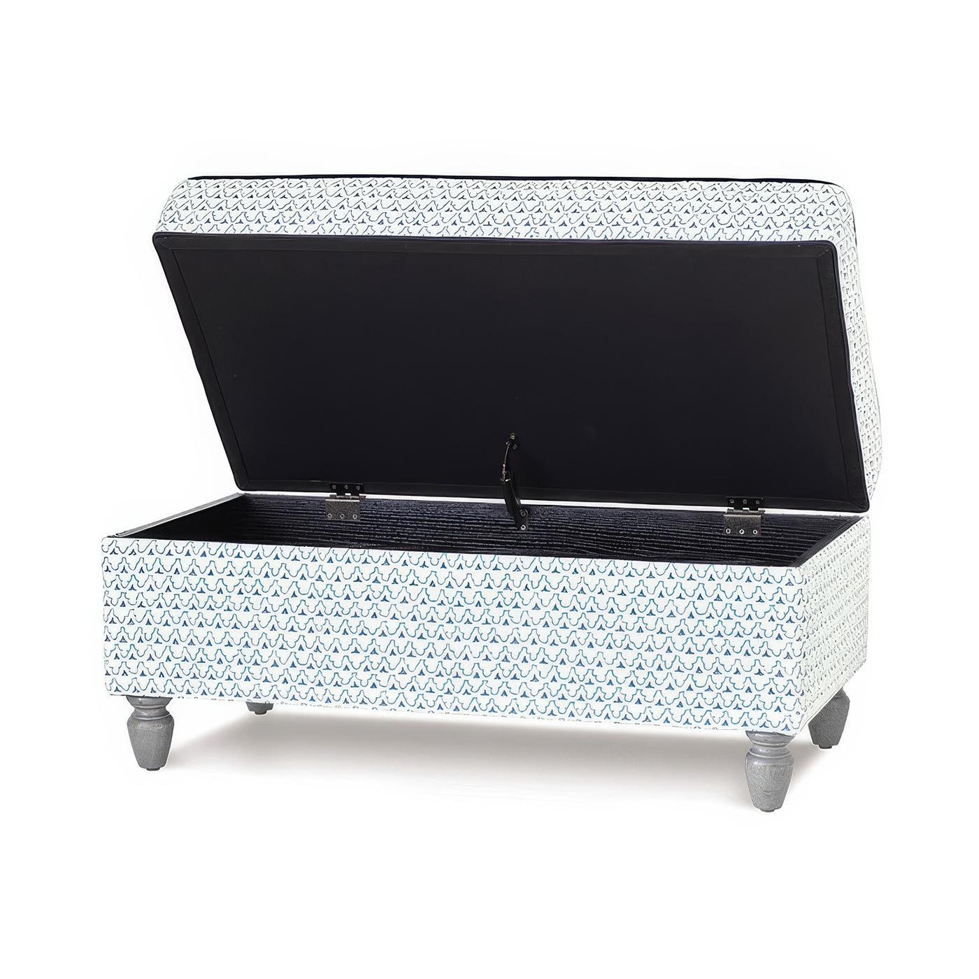Modern Trellis Print Storage Ottoman For Sale