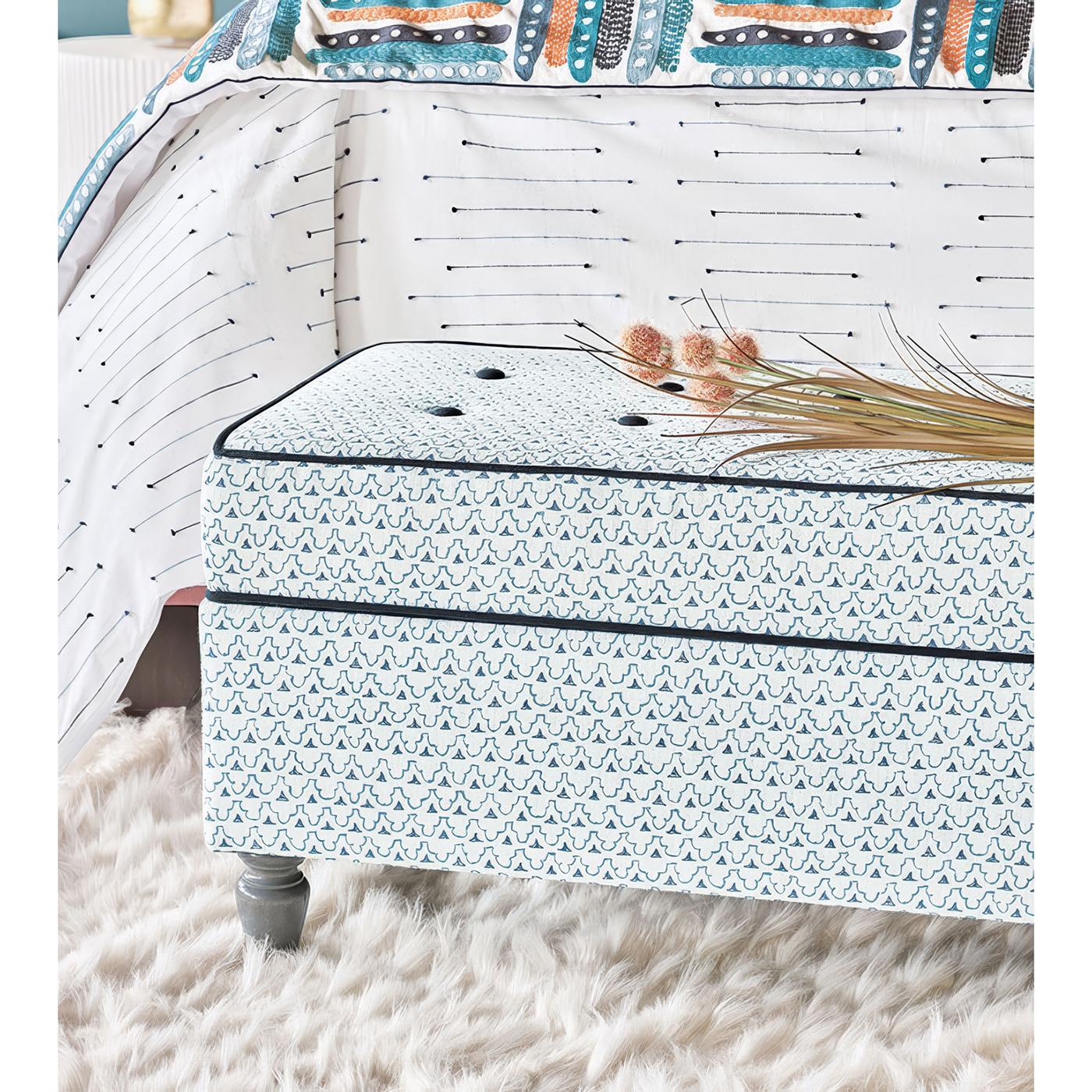 American Trellis Print Storage Ottoman For Sale