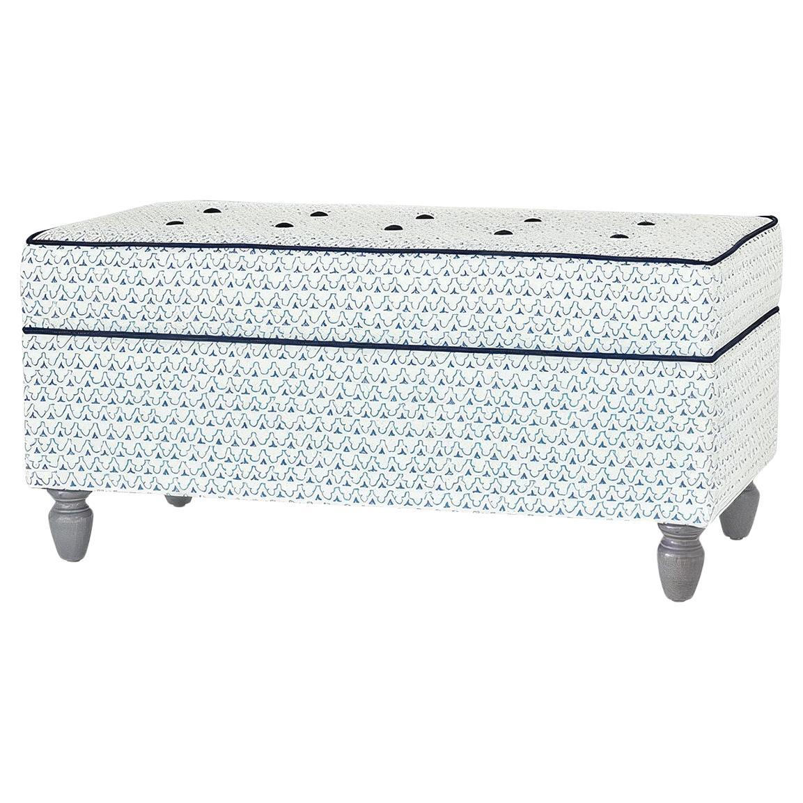 Trellis Print Storage Ottoman