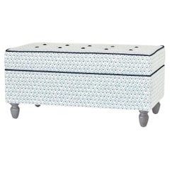 Otomana de almacenamiento con estampado de enrejado