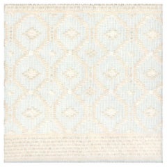 Trellis Rug in Warm Tan and Muted Teal "Ogee Meadow" by Doris Leslie Blau