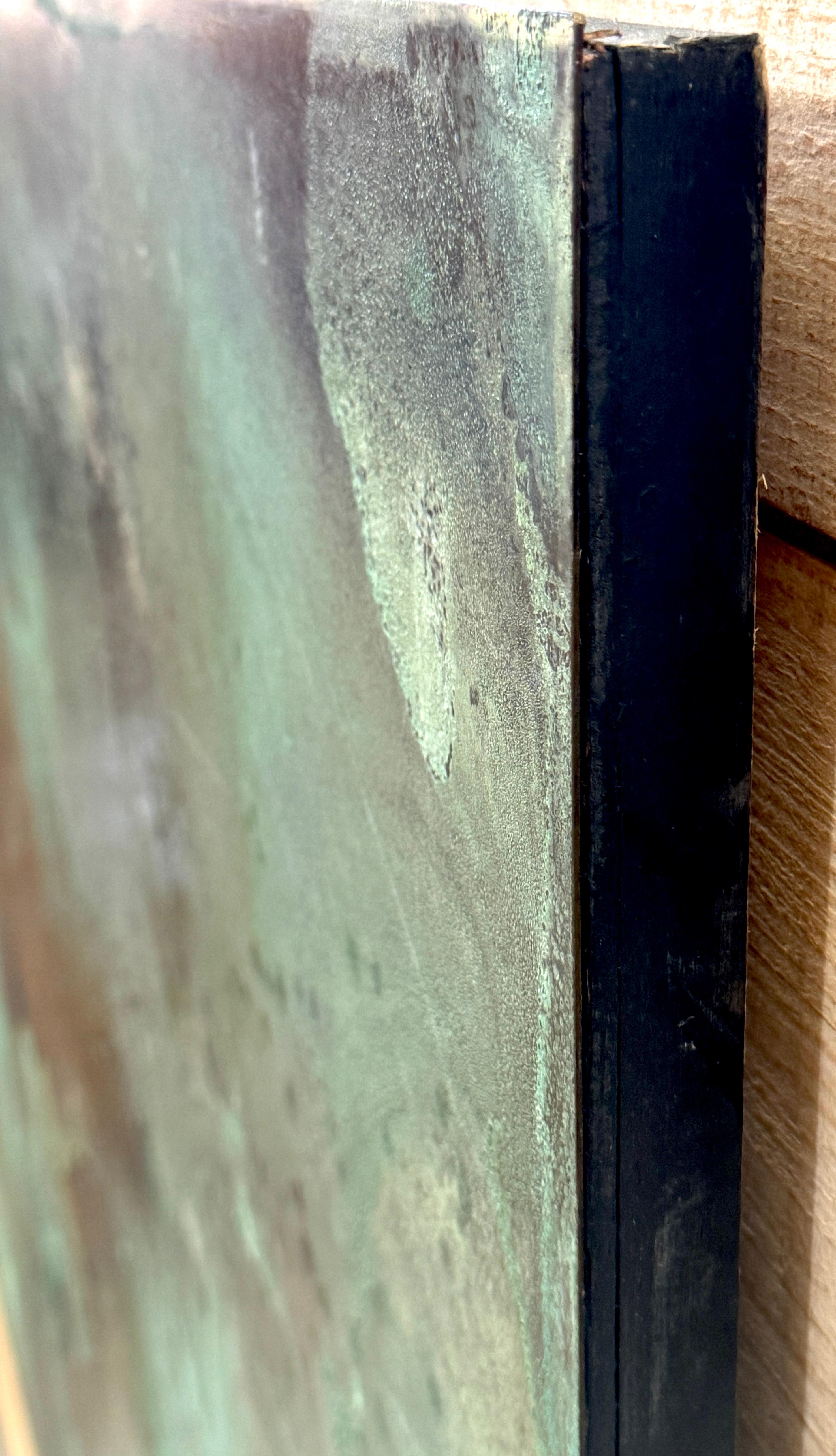 Treloar, Shallow Water, panneau de cuivre patiné au vert-de-gris, A.I.C., 36