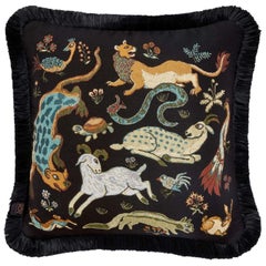 TREMATONIA Medium Jacquard Cushion - Ebony