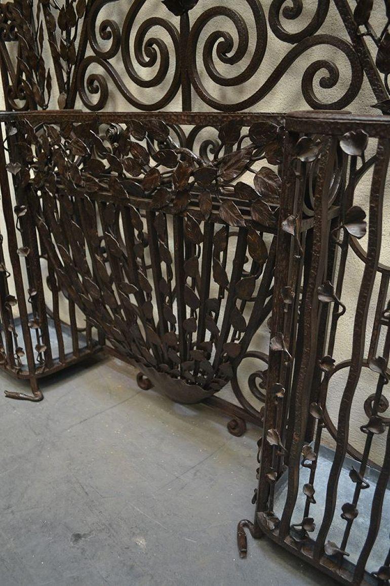 Tremendous 1920 French Wrought Iron Hall Tree, Edgar Brandt In Good Condition In Barjols, FR