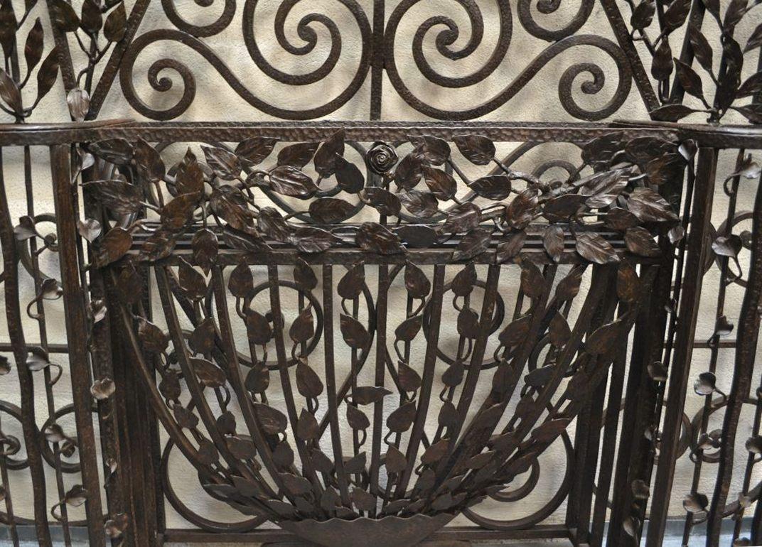 Tremendous 1920 French Wrought Iron Hall Tree, Edgar Brandt 2