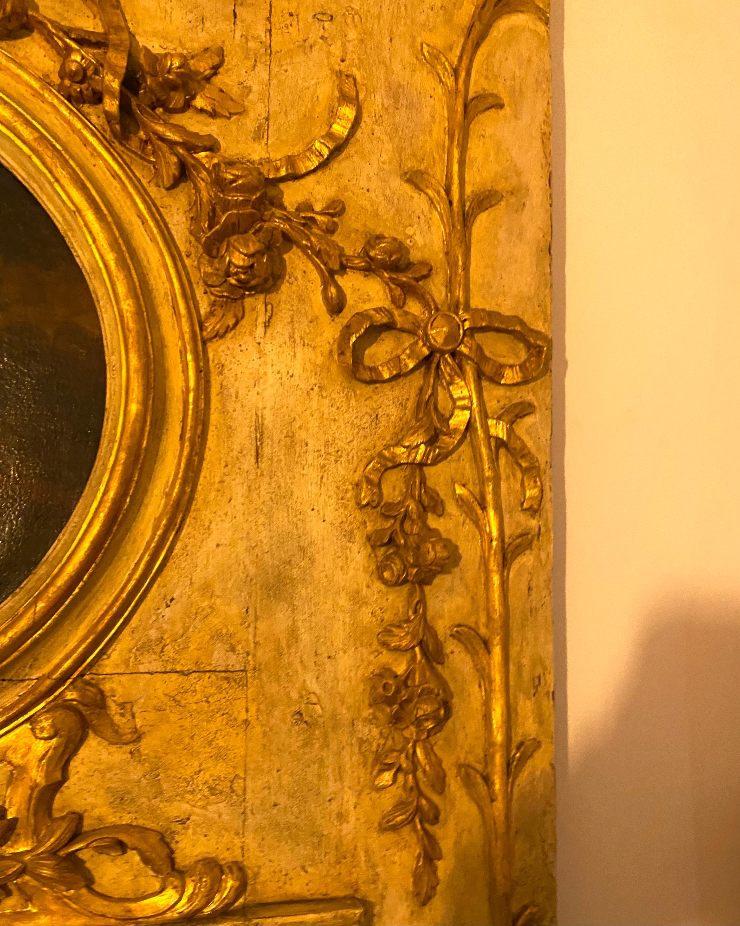 Trumeau, console en bois peint en blanc et or de la reine Mary I en vente 4