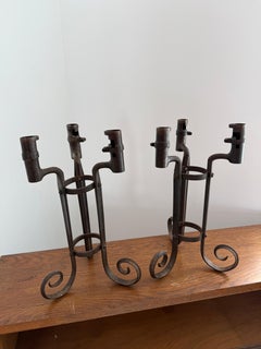 Trench art candlesticks made from American bayonets
