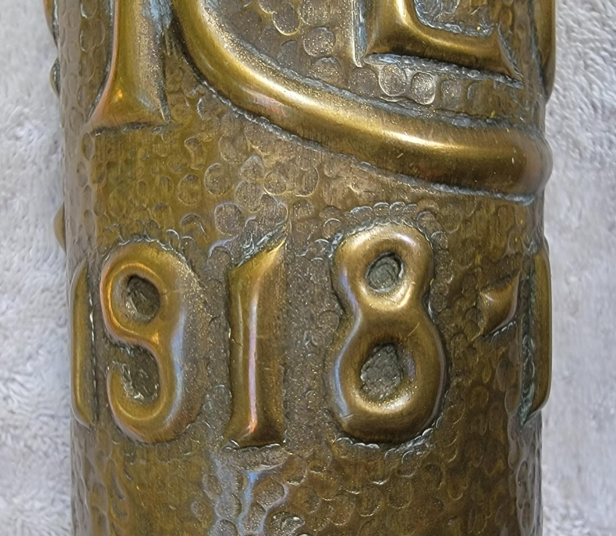 Trench Art Vase Dated 1918-19 For Sale 1