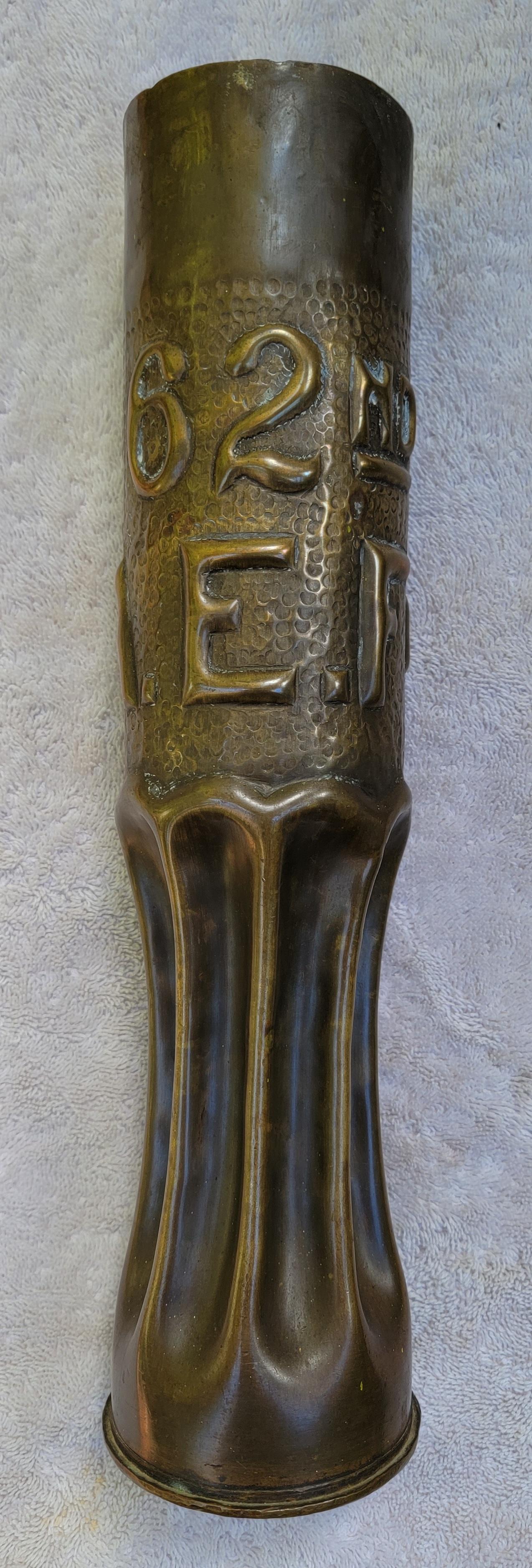 Folk Art Trench Art Vase Dated 1918-19 For Sale