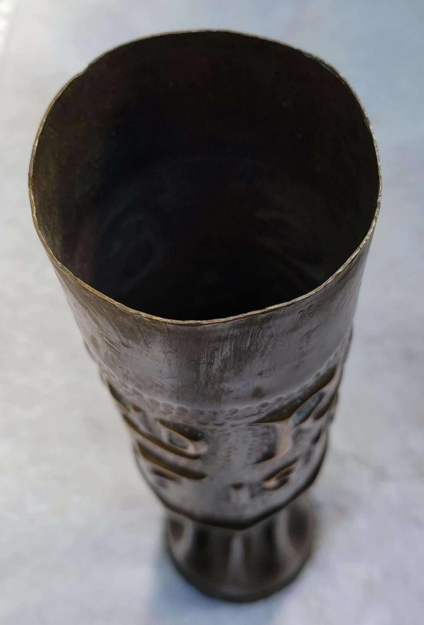 20th Century Trench Art Vase Dated 1918-19 For Sale