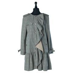 Trench con volant e motivo a quadri BOUTIQUE Moschino