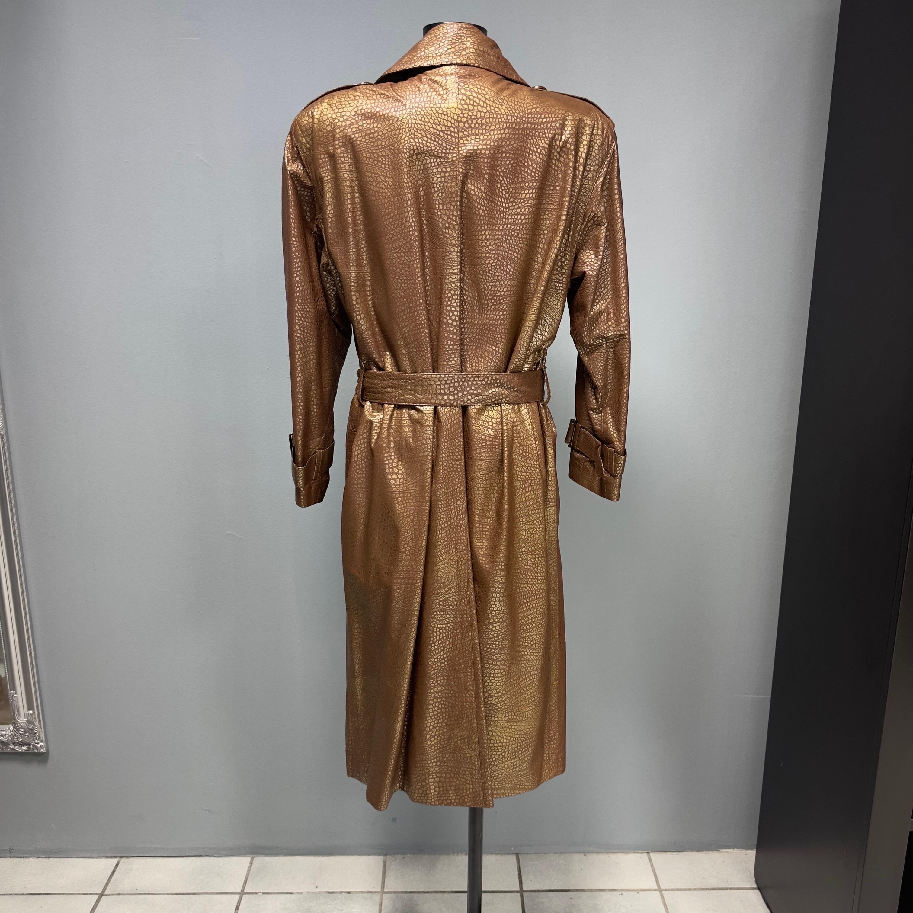 Brown Trench in Pelle Yves Saint Laurent Rive Gauche  anni80 in ottime condizioni For Sale